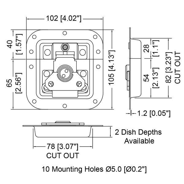 Main product image for Penn-Elcom L905/927Z Locking Butterfly Latch 4.125" 262-197